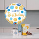Happy Birthday Dad gift set with celebratory balloon, “Best Dad Ever” mug, protein chocolates, tasty treats, and chocolate plate — perfect birthday surprise for fathers. Happy Birthday Dad gift set with celebratory balloon, “Best Dad Ever” mug, protein chocolates, tasty treats, and chocolate plate — perfect birthday surprise for fathers.